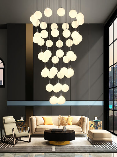Viso Glass Globe Chandelier - Celestial Opal Radiance